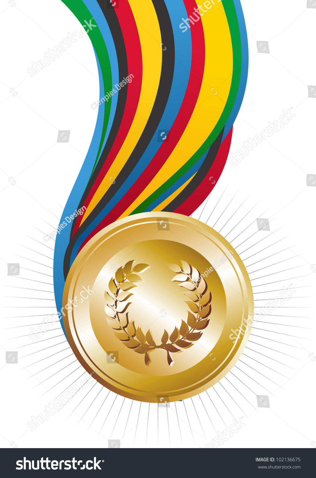 Gold Medal Illustration. Vector File Layered For Easy Manipulation And