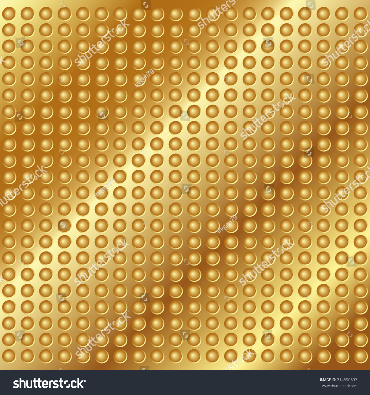 Gold Metal Background With Rivets For Your Design Stock Vector