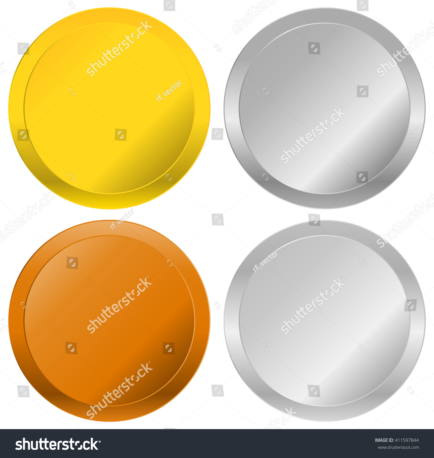 Gold Silver Bronze Platinum Badges Seals Stock Vector Royalty Free