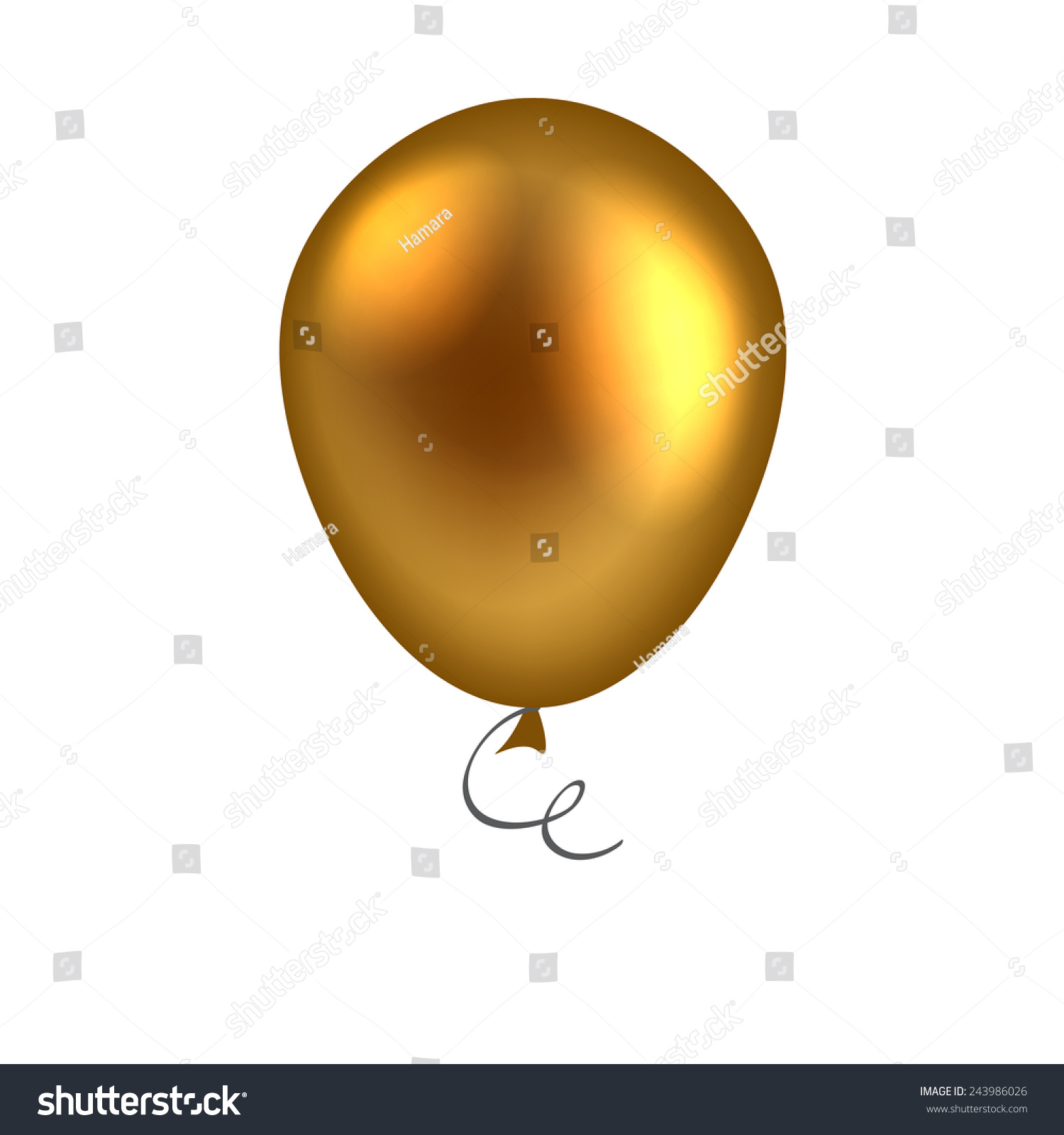 Golden Balloon Isolated On White Background. Eps10 Vector. - 243986026