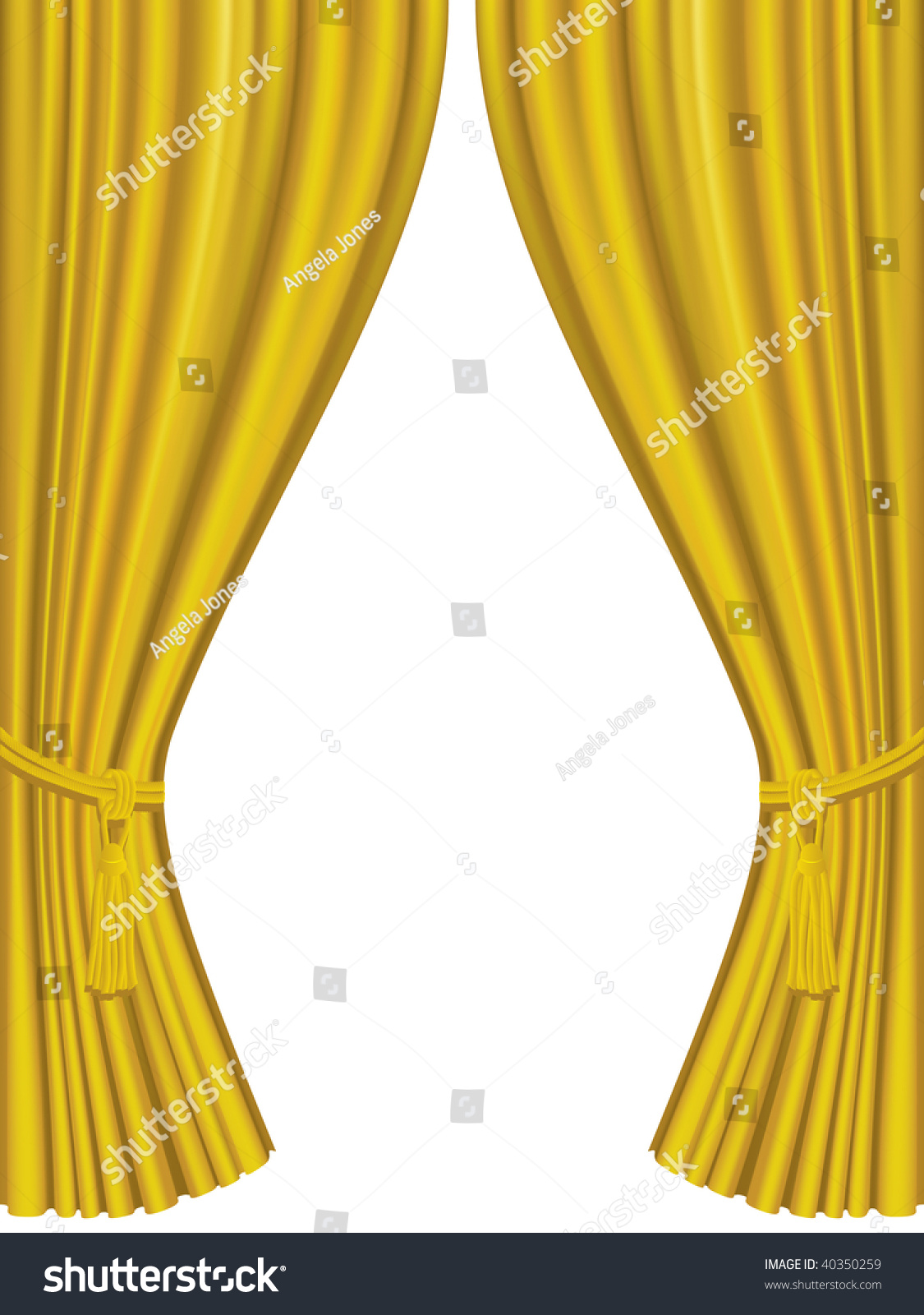 Golden Curtains Stock Vector Illustration 40350259 : Shutterstock