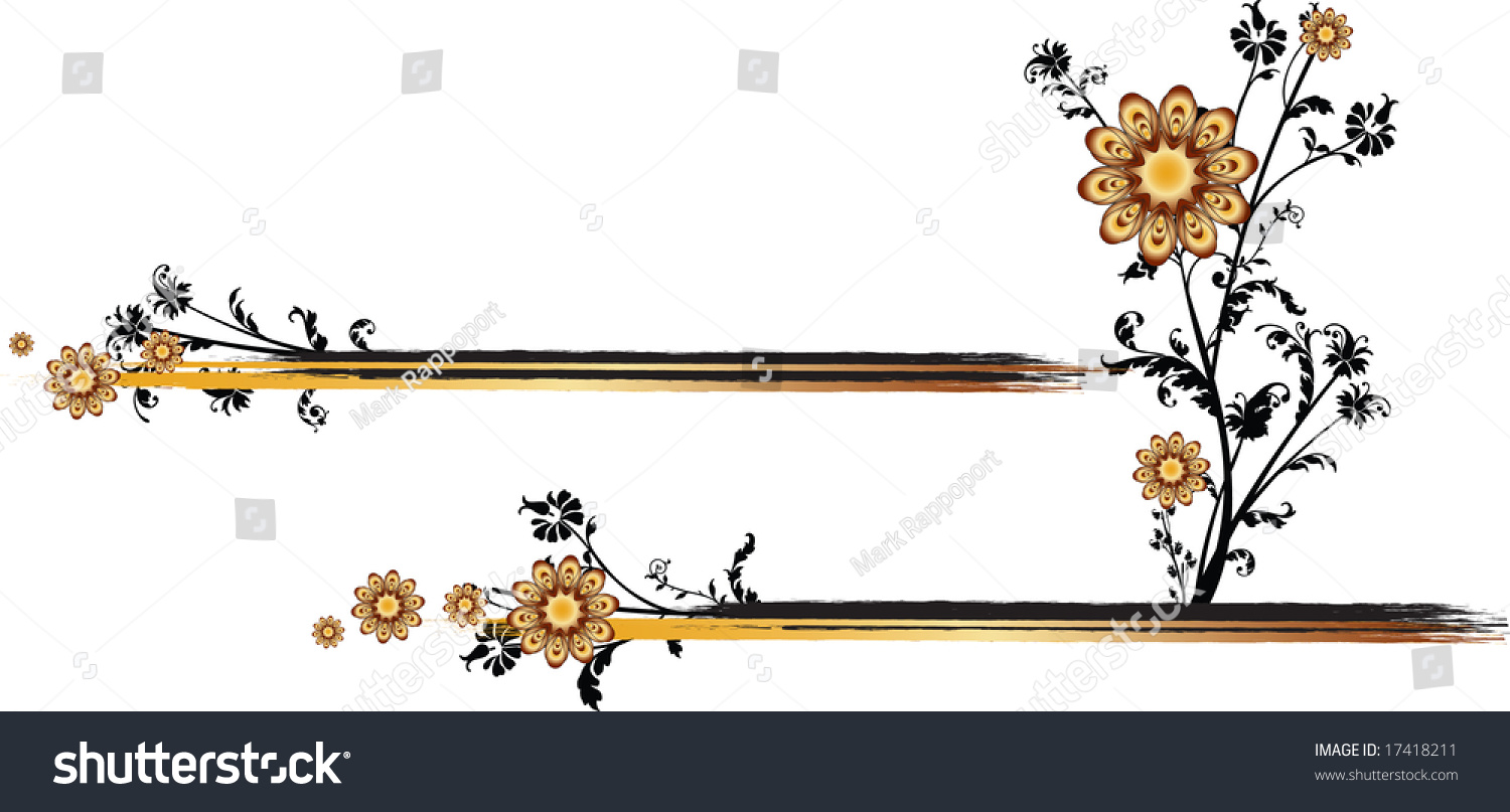 Golden Flowers Vector Illustration - 17418211 : Shutterstock