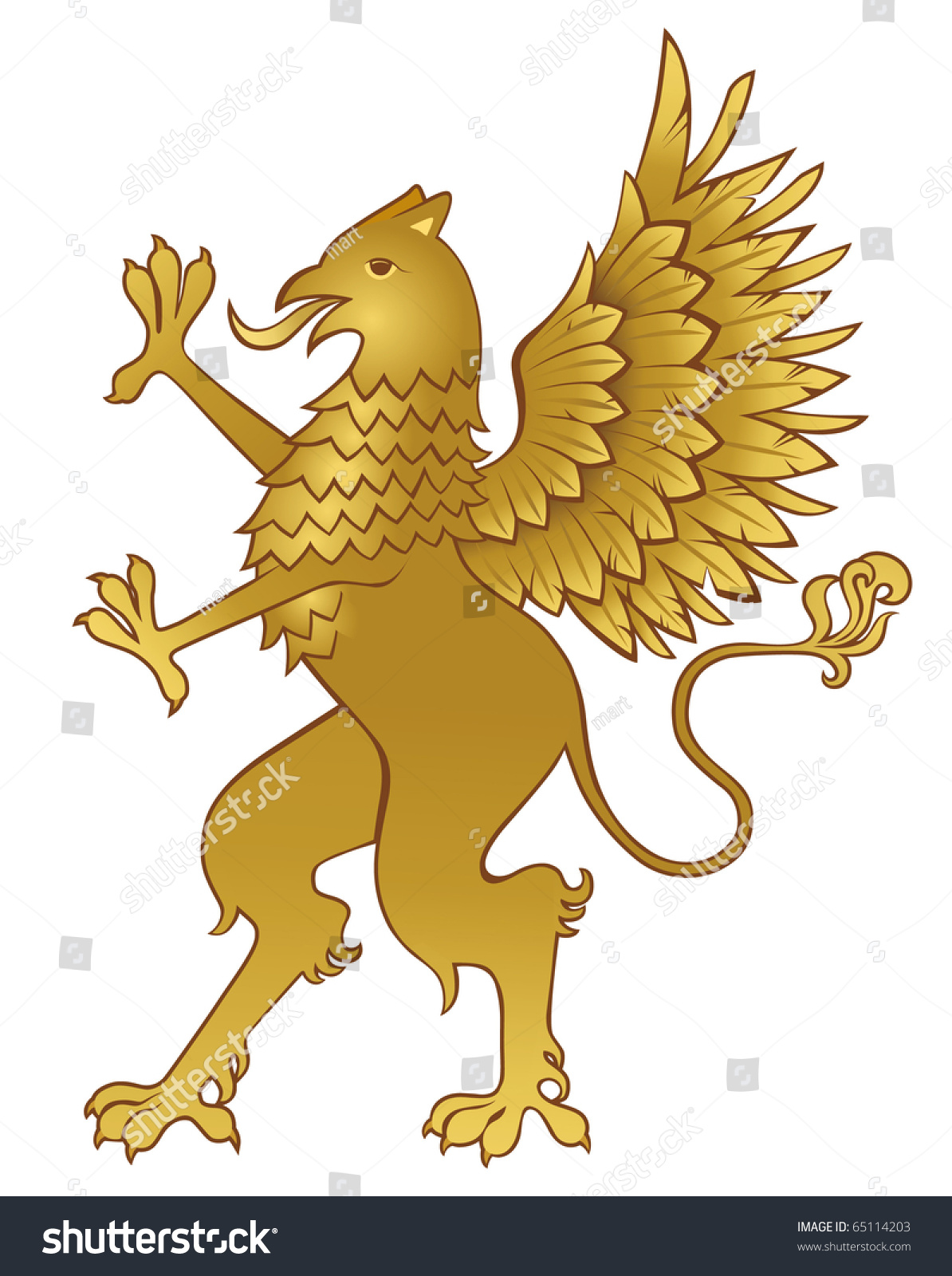 Golden Griffin Stock Vector 65114203 Shutterstock