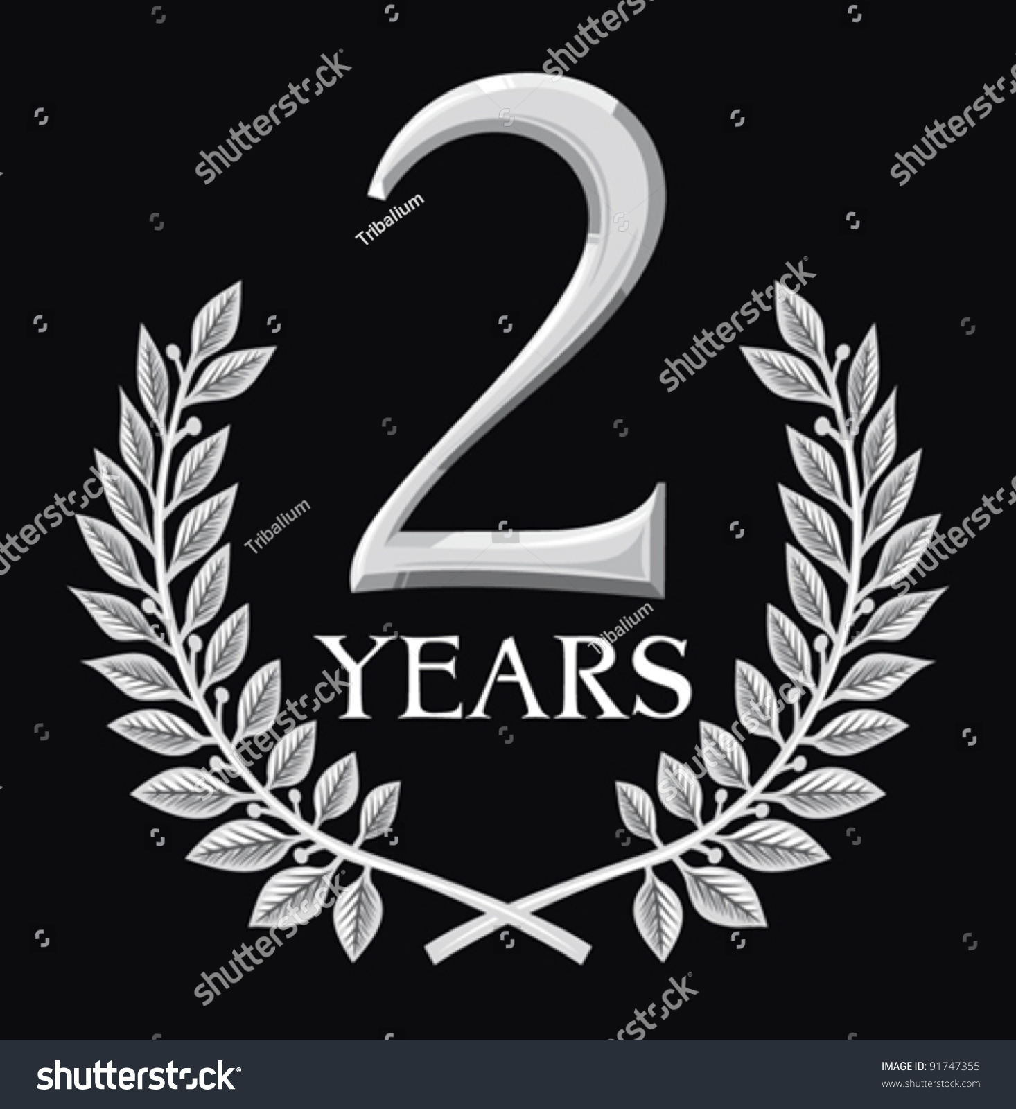 golden laurel wreath 2 years anniversary stock vector golden laurel wreath 2 years anniversary stock vector