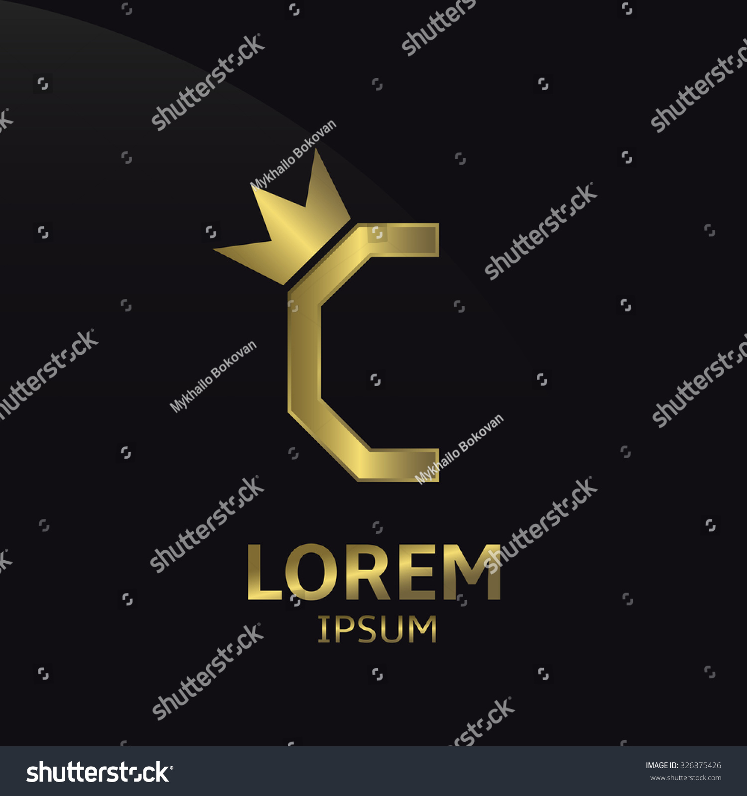 Golden Letter C Logo With Crown. Luxury Royal Business Concept Stock ...