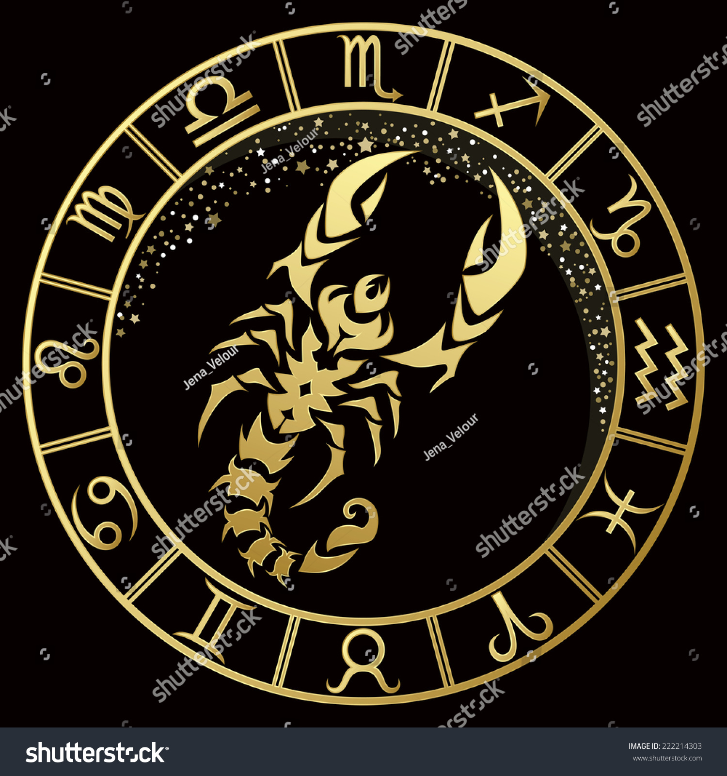 Golden Scorpio Zodiac Sign Vector Illustration 222214303 Shutterstock 8006