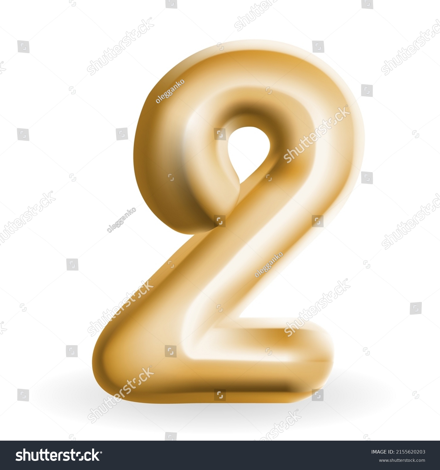 Golden Volumetric D Text Balloons Lettering Stock Vector Royalty Free