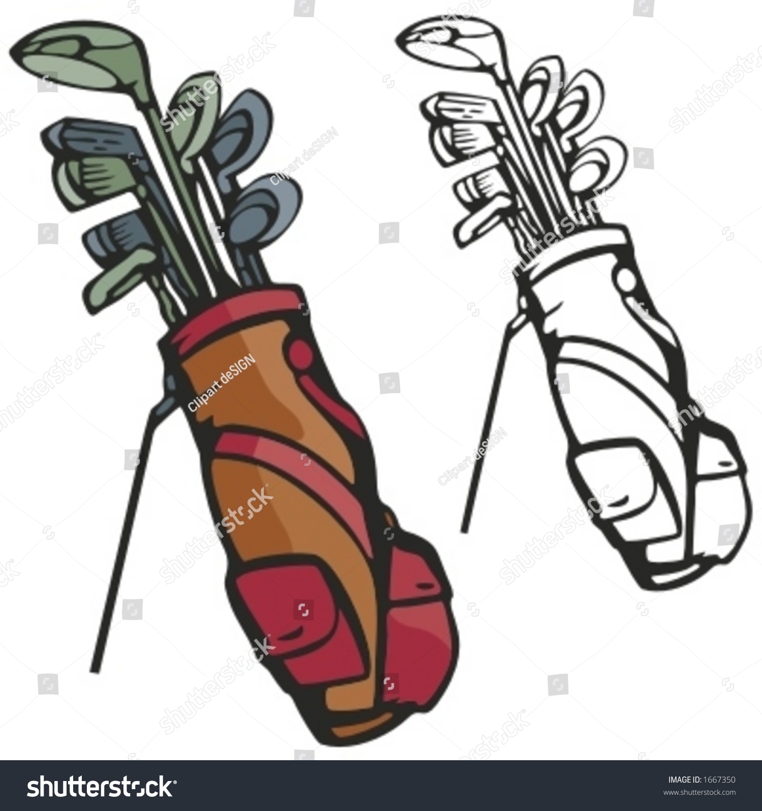 clipart golf clubs and bag - photo #20