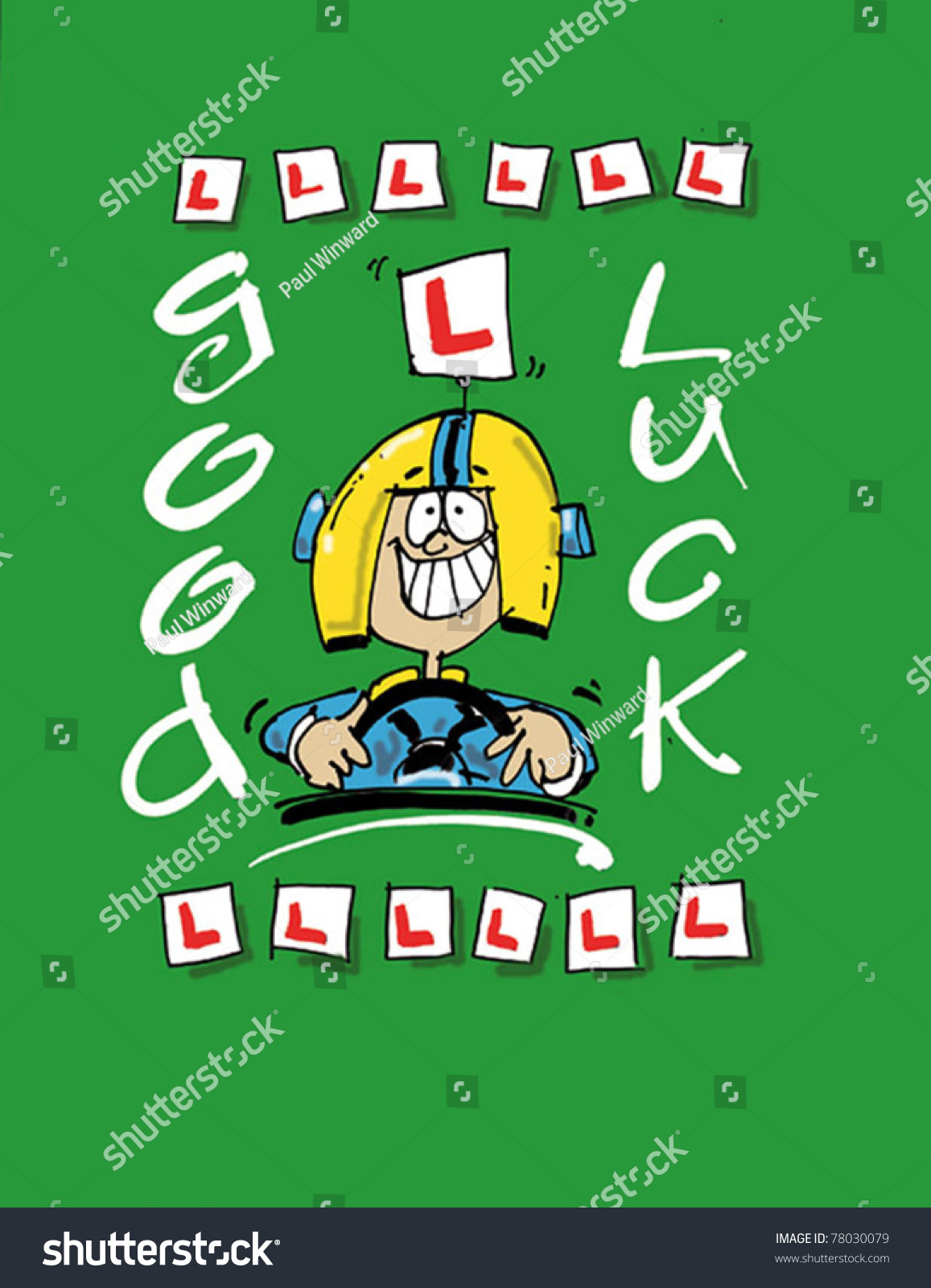 good-luck-on-your-driving-test-stock-vector-illustration-78030079