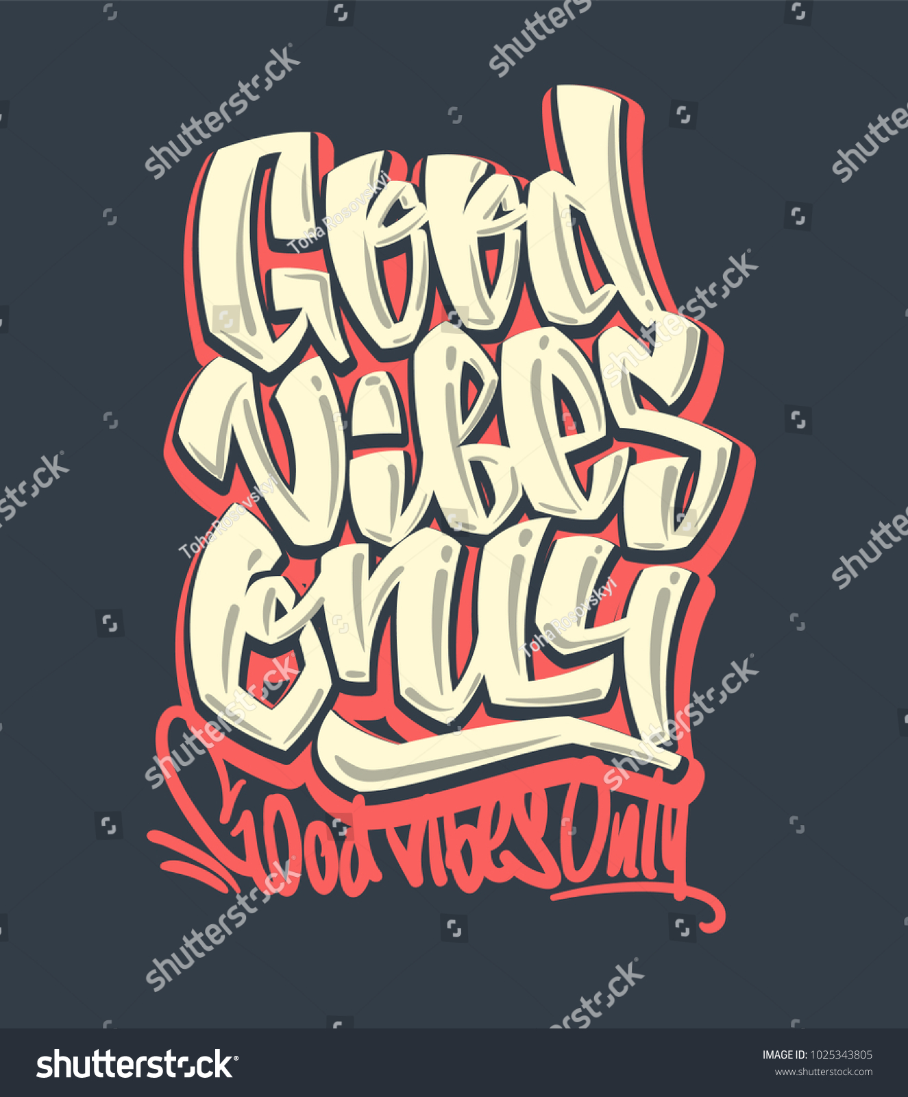 Good Vibes Only Vector Handwritten Lettering Stock Vector Royalty Free