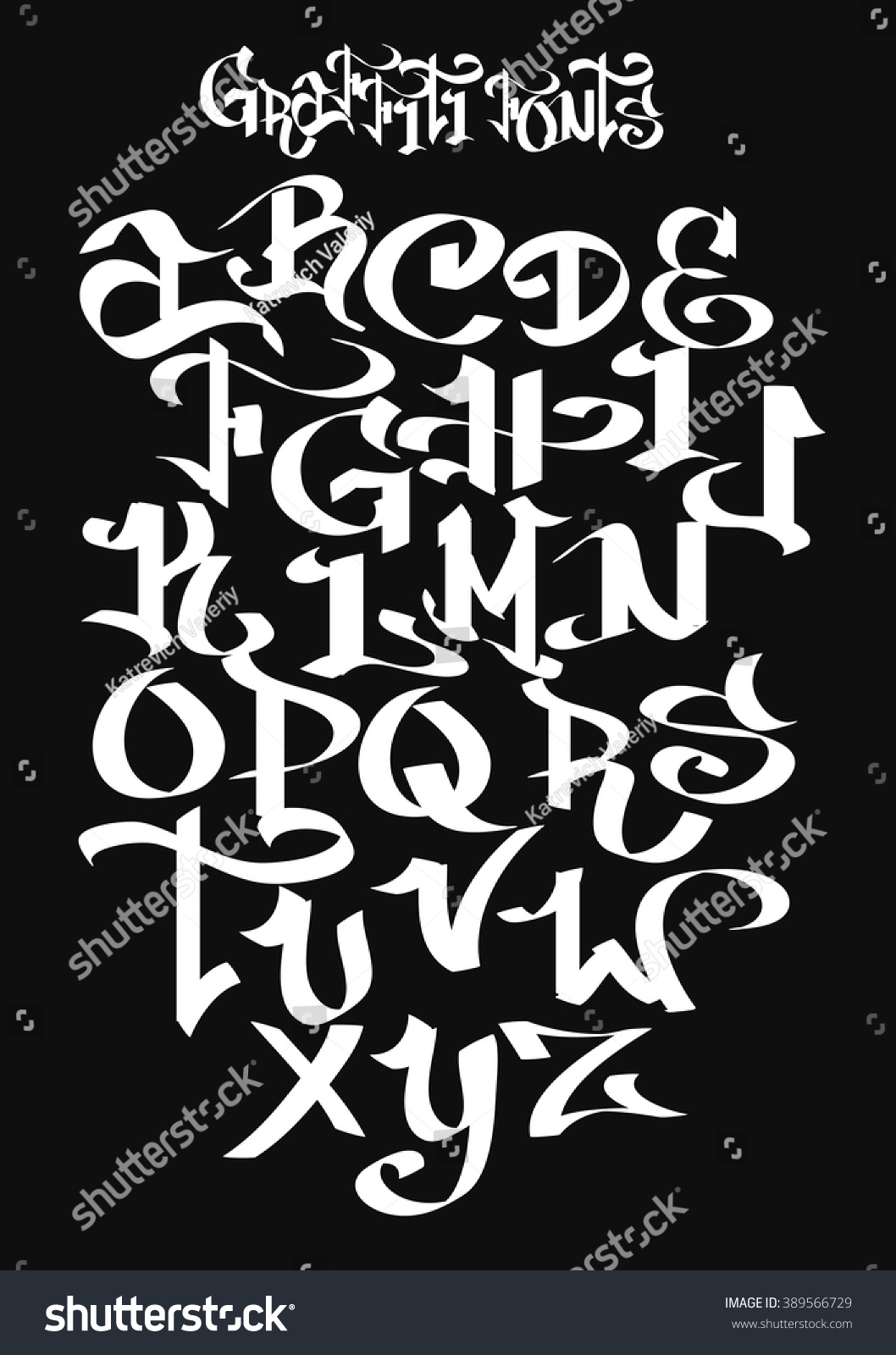 Graffiti Font Alphabet Vector Illustration 389566729 Graffiti Font Alphabet Vector Illustration 389566729