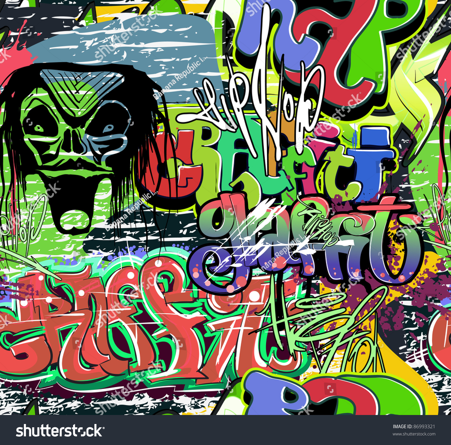 Graffiti Wall Vector Urban Hip Hop Background Shutterstock