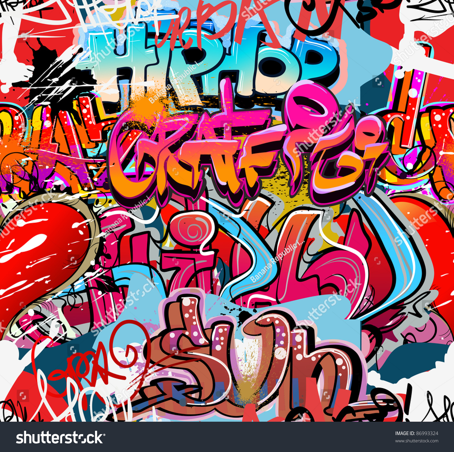 Graffiti Wall Vector Urban Hip Hop Background Shutterstock