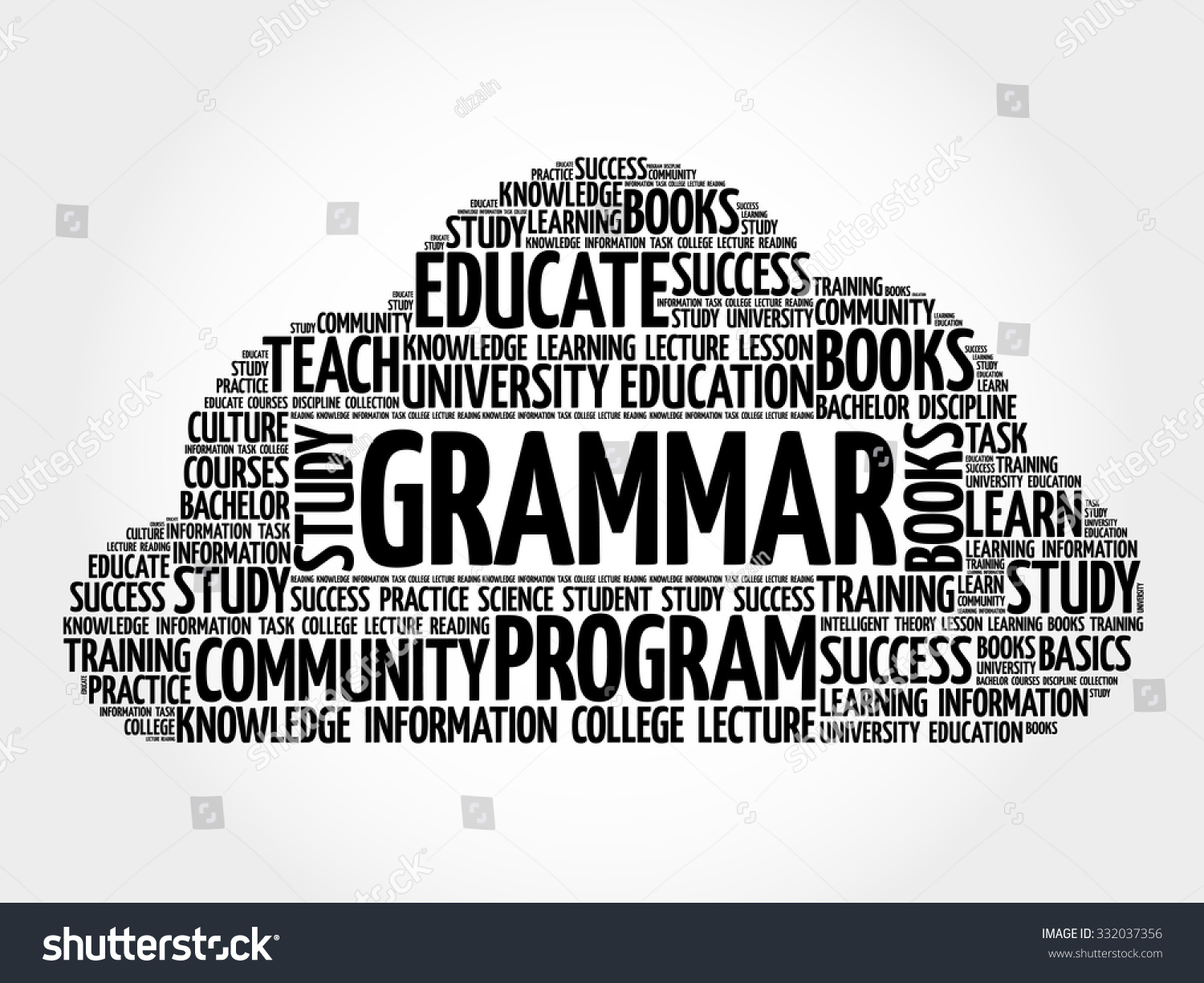 Grammar Word Cloud Education Concept Stock Vector Illustration