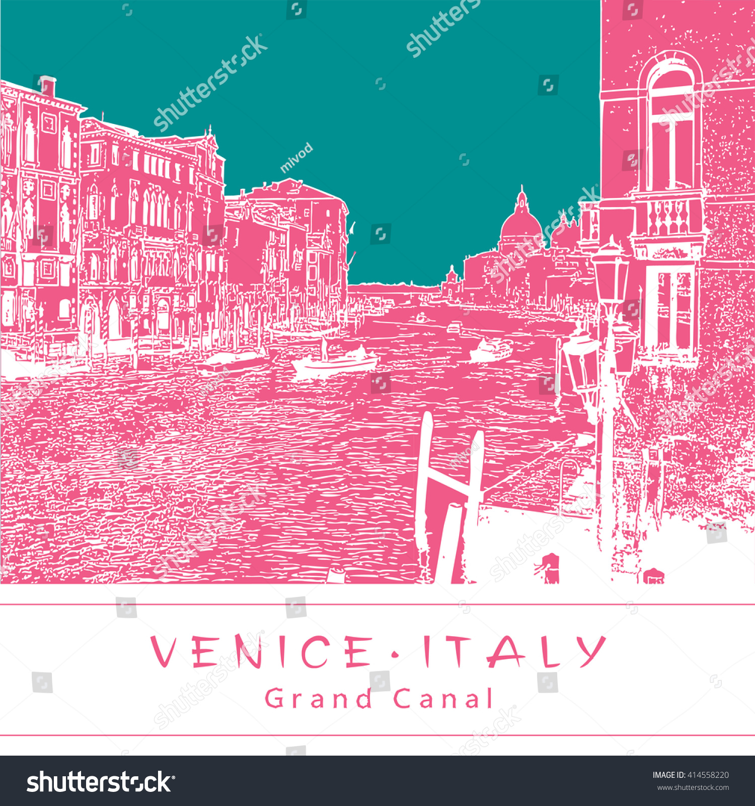 Grand Canal Venice Italy Vector Illustration Stock Vector Royalty Free