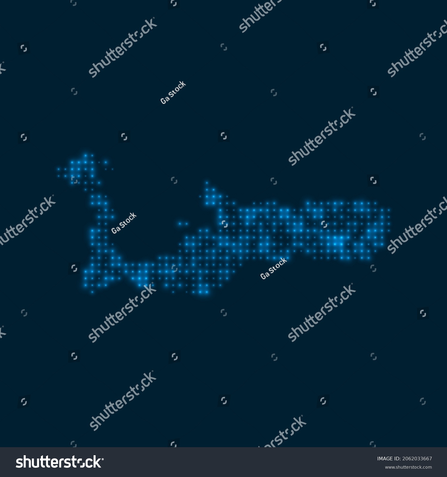 Grand Cayman Dotted Glowing Map Shape Stock Vector Royalty Free