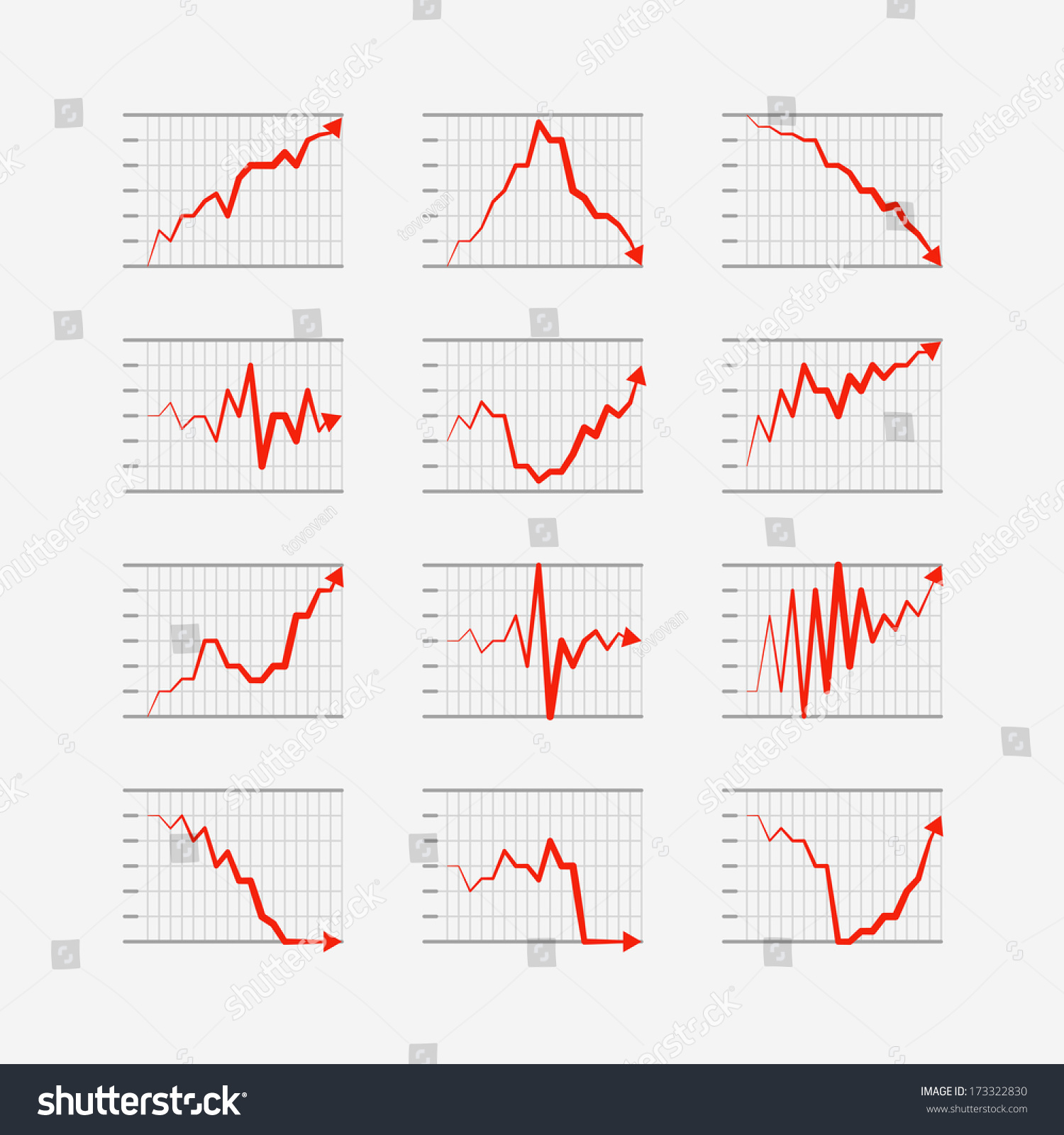 Graphic Business Ratings Charts Collection Infographic Stock Vector