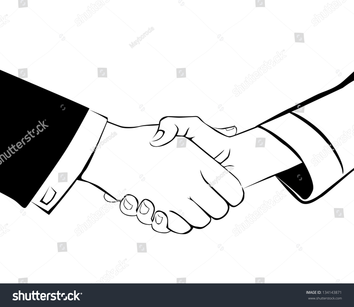 Graphic Handshake On A White Background Stock Vector Illustration