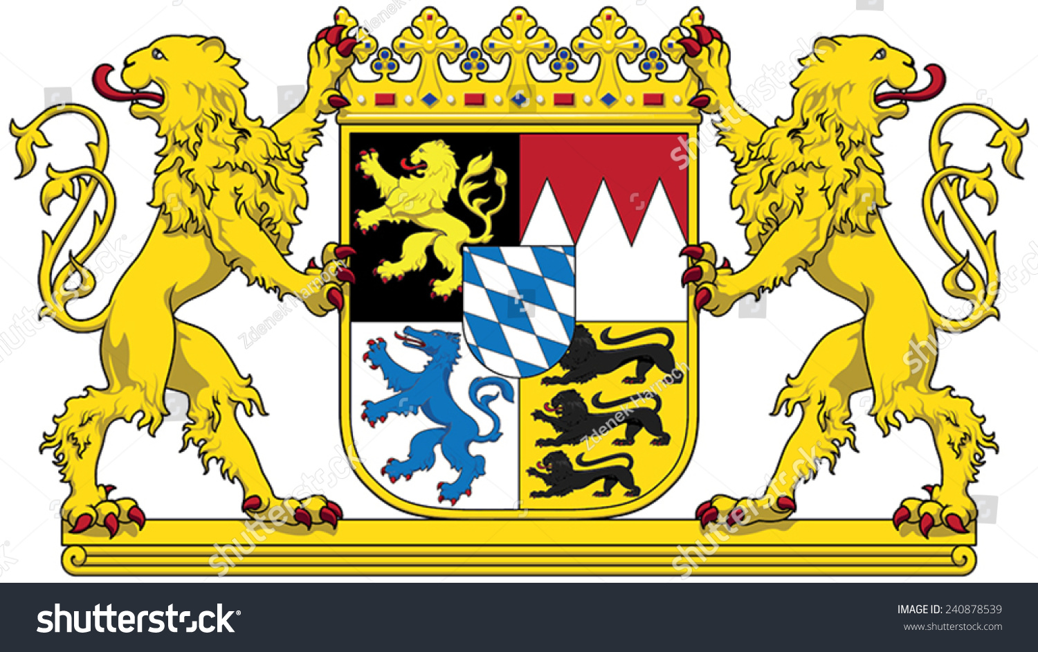 Great Coat Arms Bavaria Stock Vector 240878539 Shutterstock