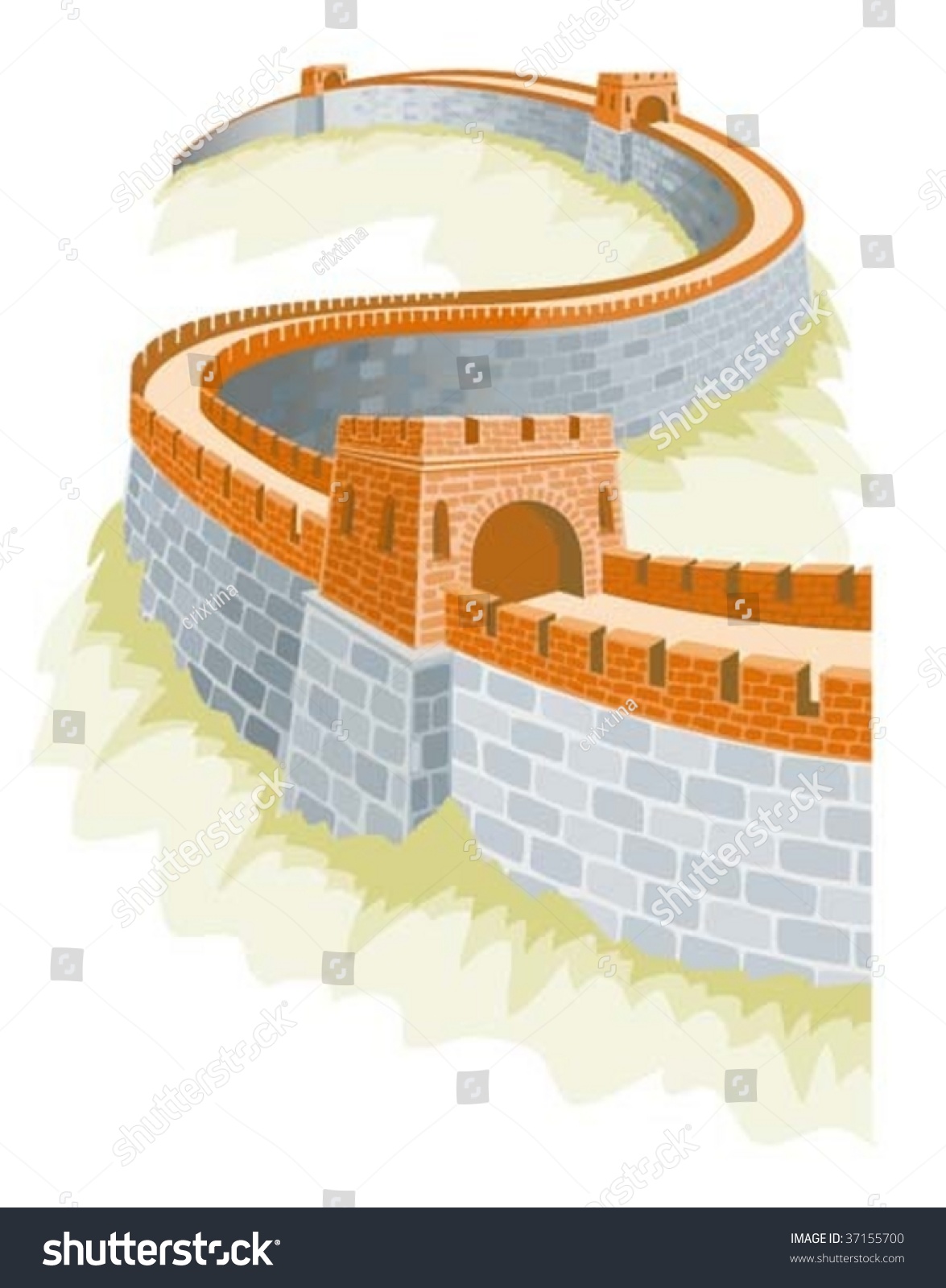 Great Wall Of China Stock Vector Illustration 37155700 : Shutterstock