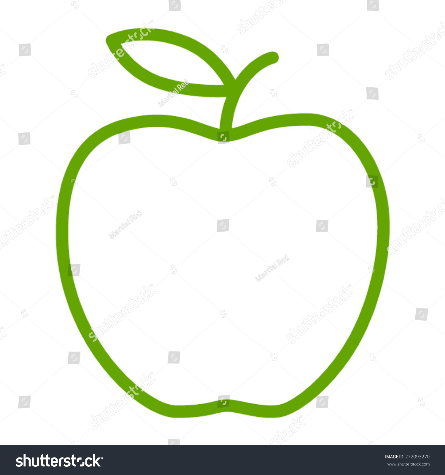 Line Art App : Green apple delicious line art stock vector