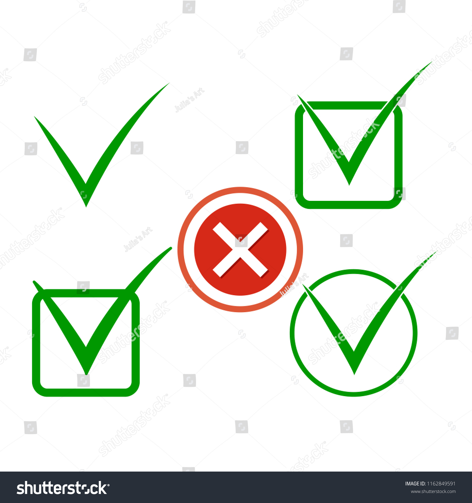 Green Check Mark Icon Vector Illustration Stock Vector Royalty Free