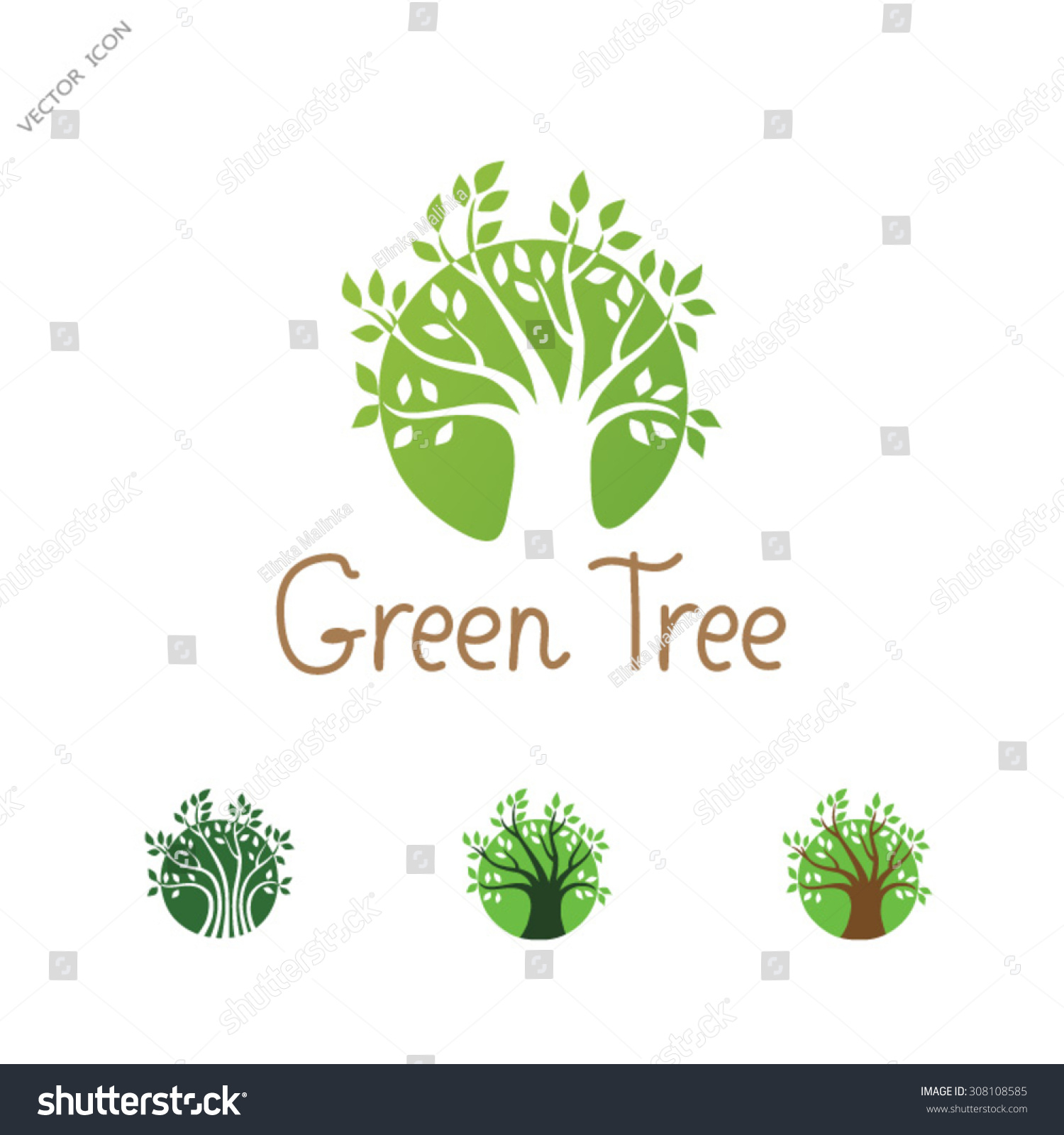 Green Circle Tree Logo Design Template Garden Creative Concept Eco Idea Ecology Icon Stock Green Tree Vector Logo Design Garden Concept Eco Icon Stock Vector Illustration Of Concept