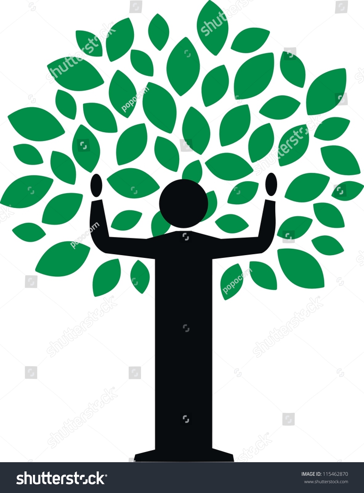 Green Tree Stock Vector Illustration 115462870 : Shutterstock