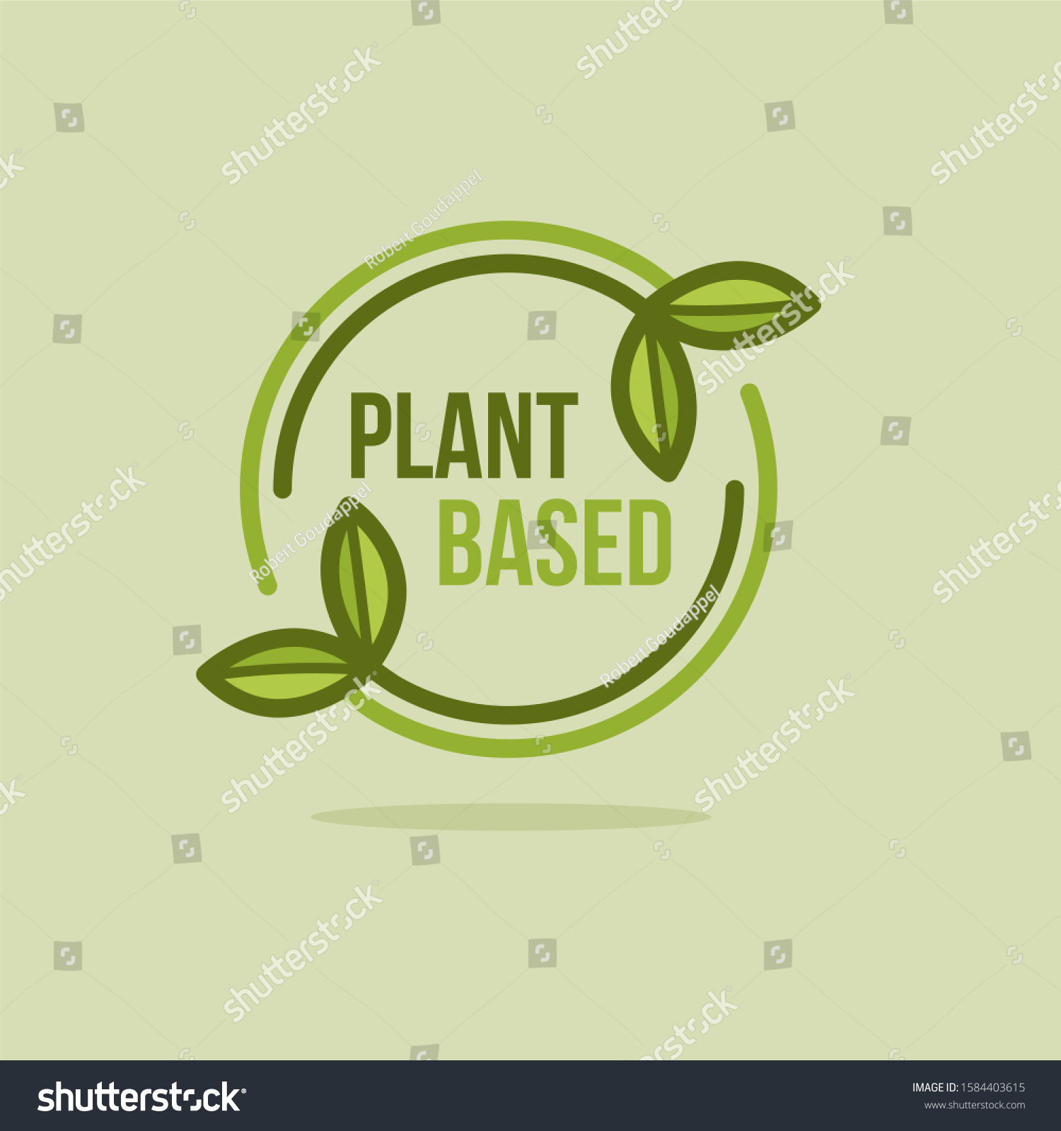 Green Vector Plant Based Icon Illustration Stock Vector Royalty Free