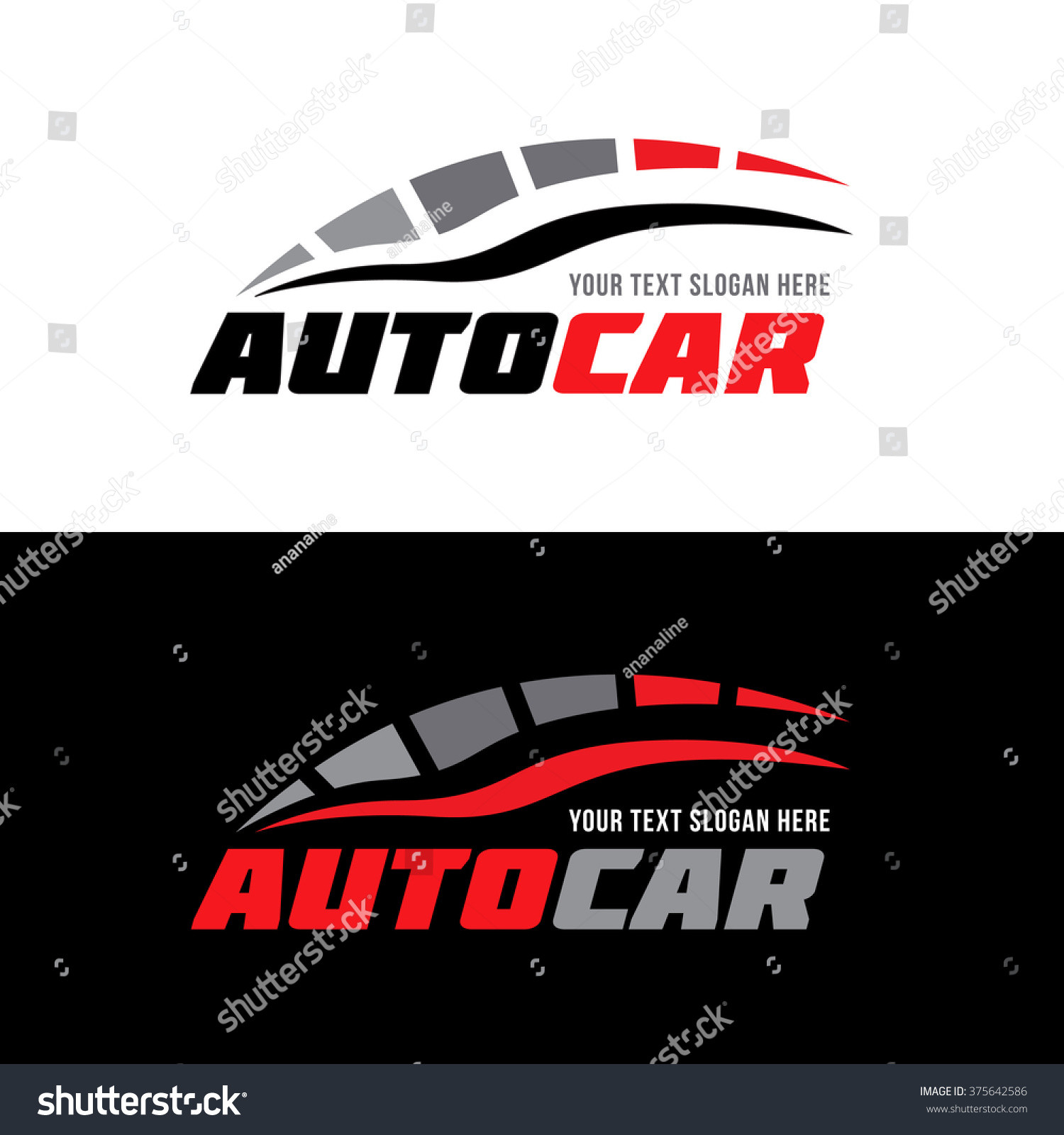 Grey Black Red Auto Car Logo Vector Design - 375642586 : Shutterstock