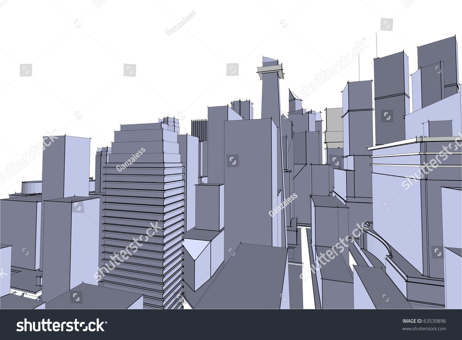 Grey City Stock Vector Illustration 63539896 : Shutterstock