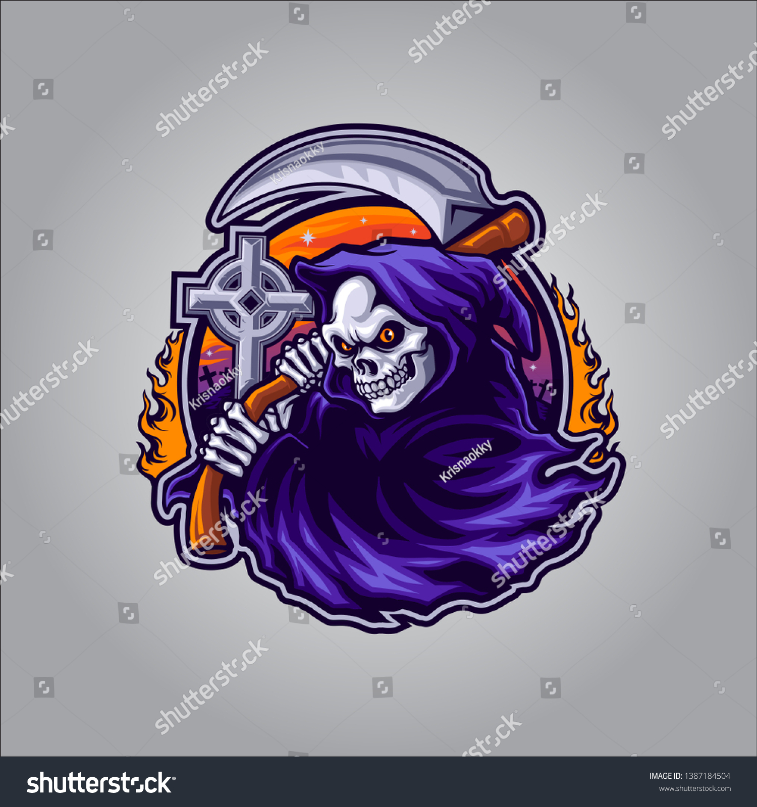 Grim Reaper Mascot Logo Esport Stock Vector Royalty Free