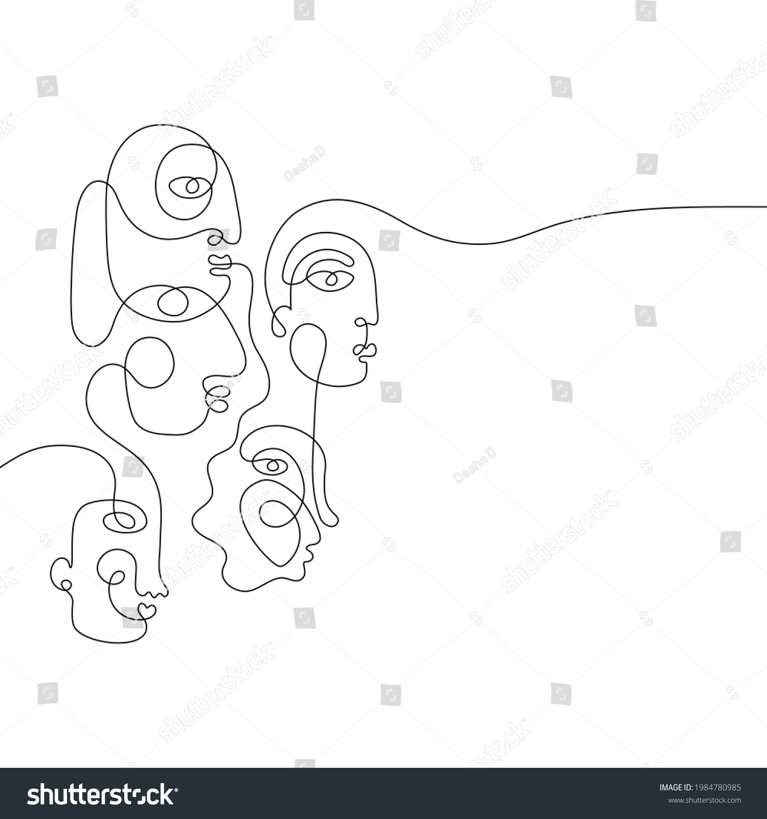 Continuous Line Drawing Together Afbeeldingen Stockfotos En Vectoren Shutterstock