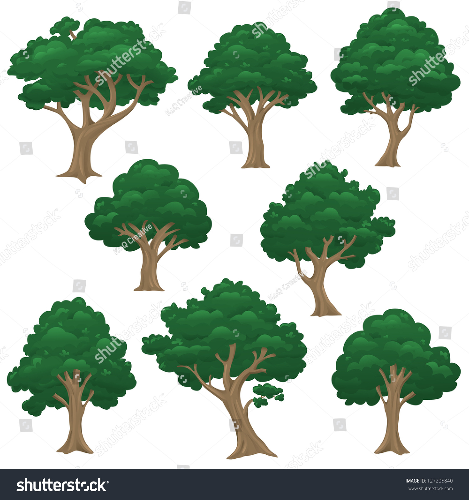 Group Of Trees Stock Vector Illustration 127205840 Shutterstock