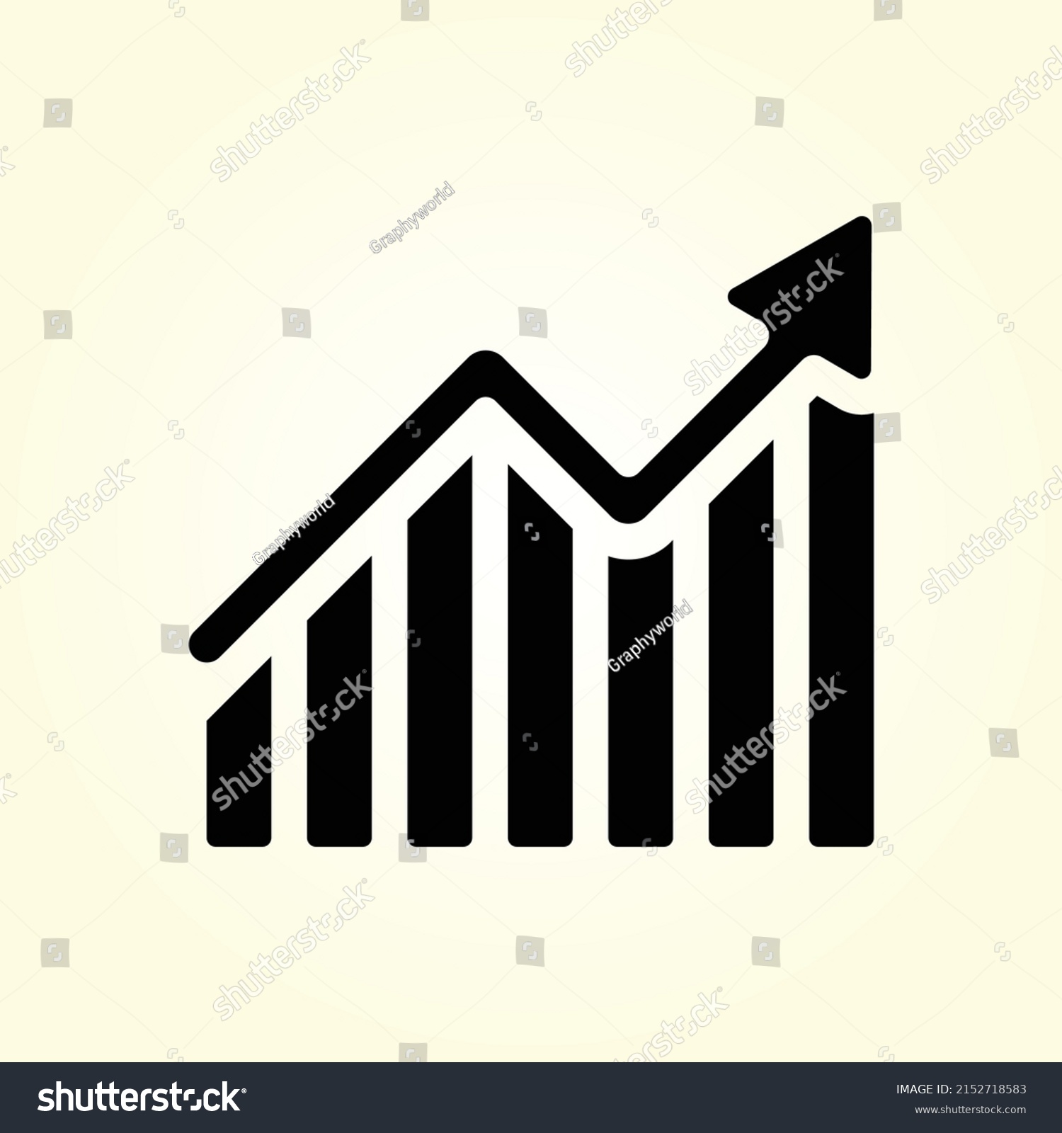 Growing Bars Graphic Icon Rising Arrow Stock Vector Royalty Free