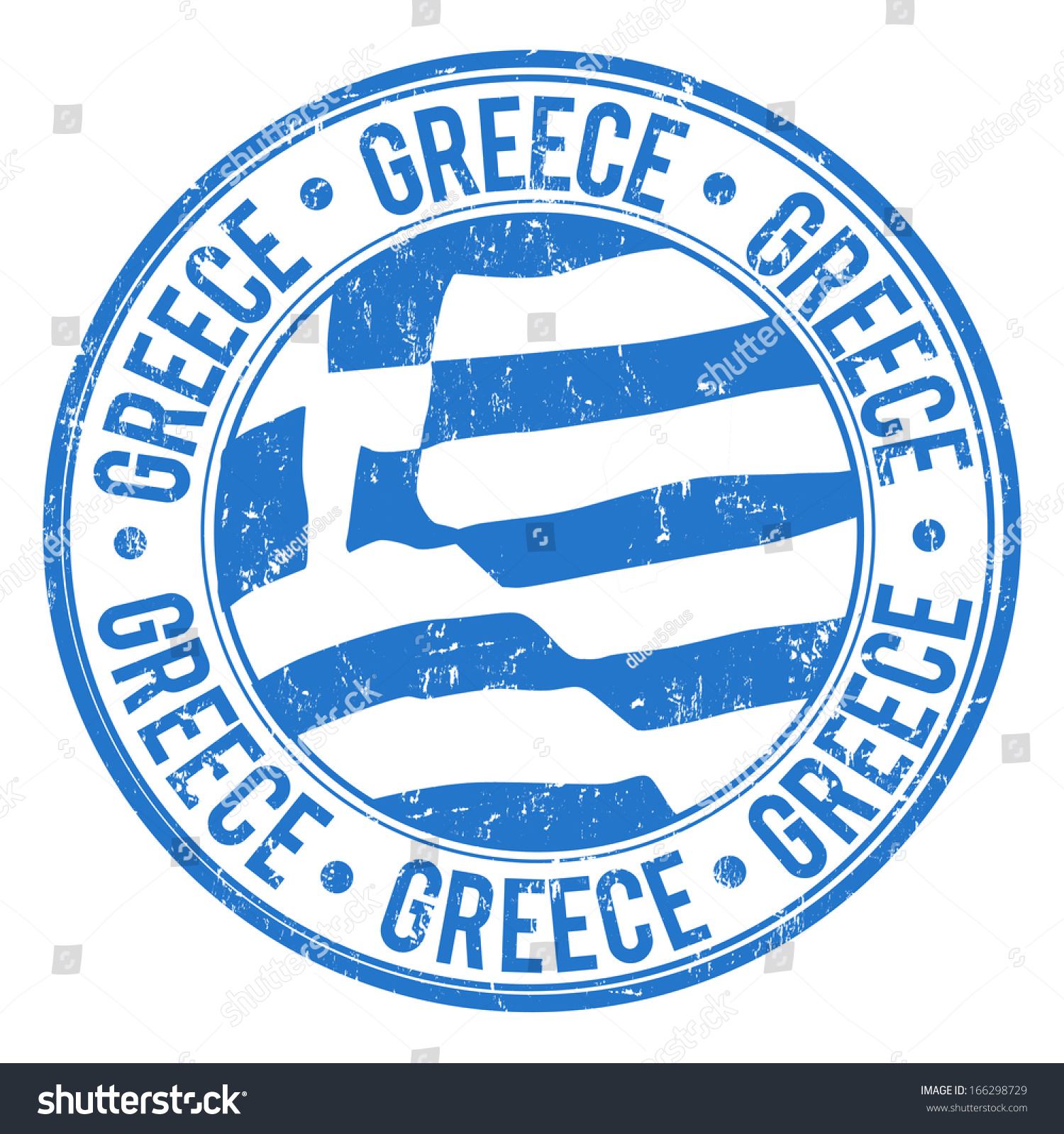 Grunge Rubber Stamp With Greek Flag And The Word Greece Written Inside 