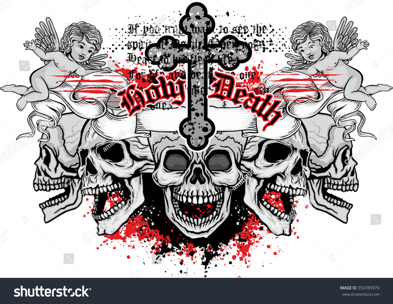 Grunge Skull Stock Vector 356785979 - Shutterstock