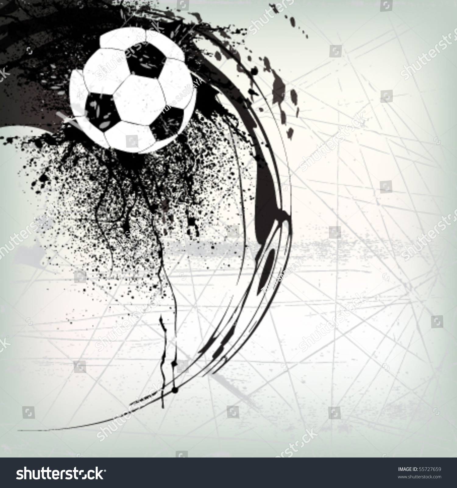 Grunge Soccer Background Stock Vector Illustration 55727659 : Shutterstock