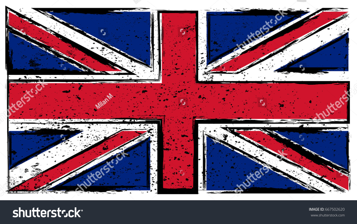 Grunge Uk Flagvector British Flag Stock Vector Royalty Free 667502620