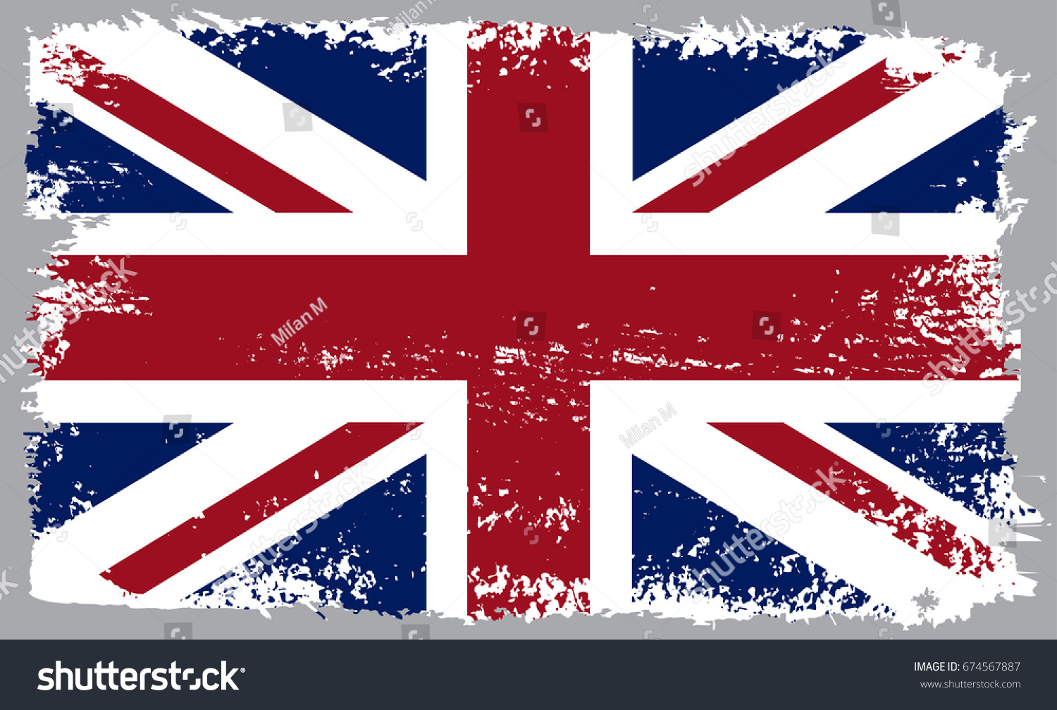 Grunge Uk Flagvector Vintage British Flag Stock Vector Royalty Free