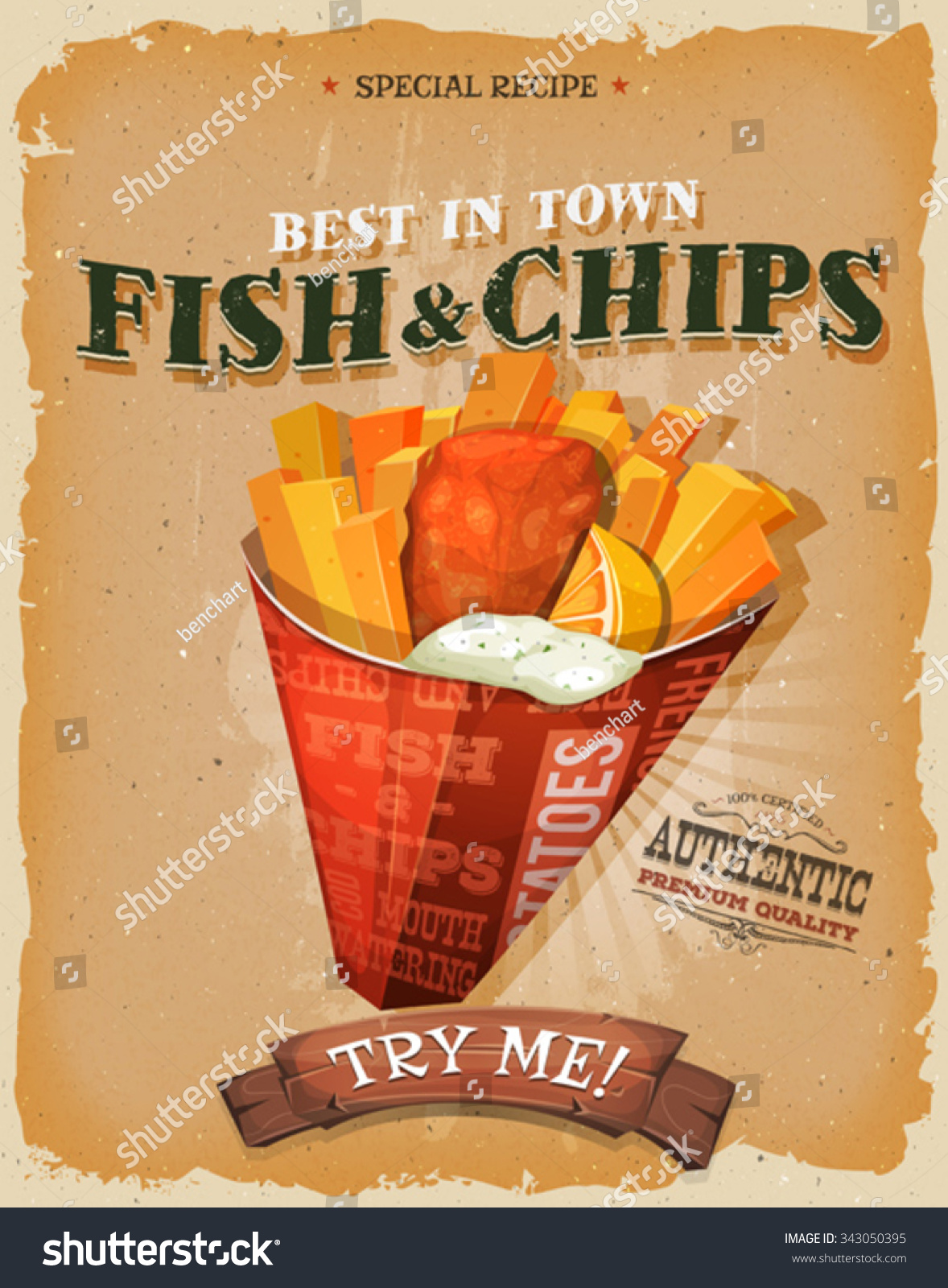 Délices et Séduction - Volume 1 (Buchanan, tomes 1 & 2) de Susan Mallery Stock-vector-grunge-vintage-fish-and-chips-poster-illustration-of-english-fish-and-chips-cornet-for-fast-food-343050395