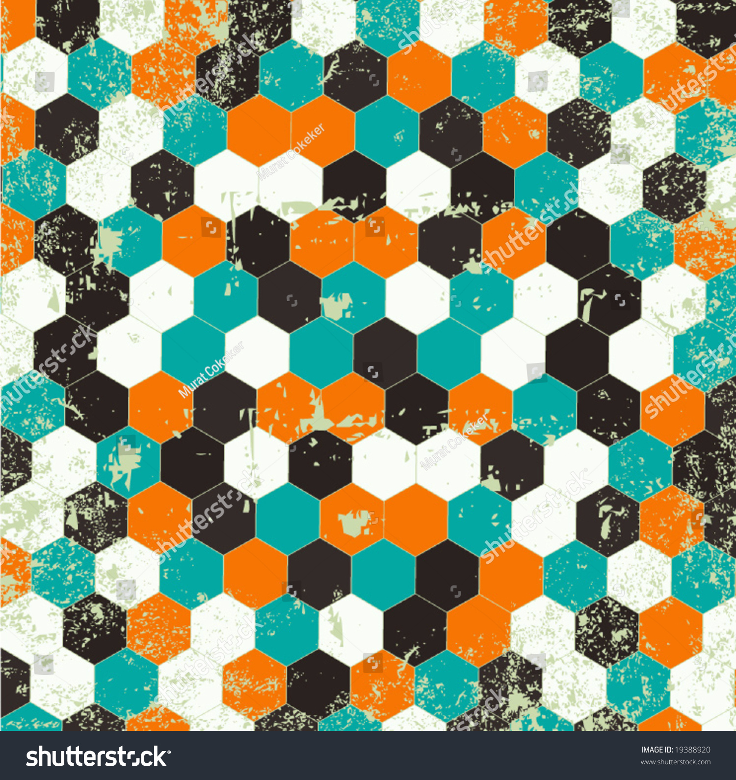 Grungy Honeycomb Vector Background Illustration - 19388920 : Shutterstock