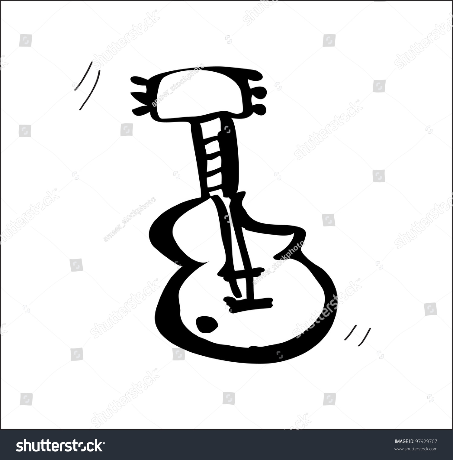 Guitar Stock Vector Illustration 97929707 : Shutterstock