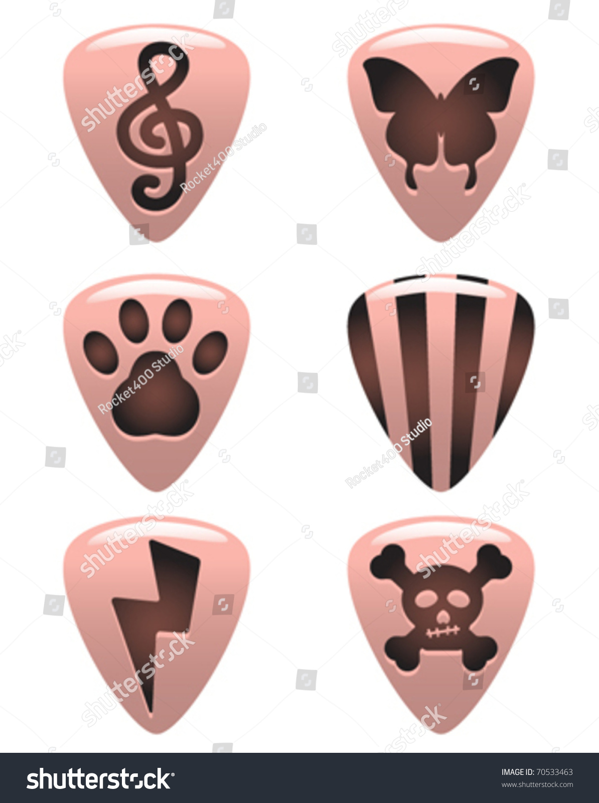 Guitar Picks Stock Vector Illustration 70533463 : Shutterstock