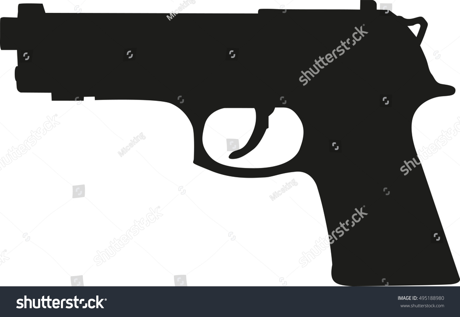 Gun Pistol Silhouette Stock Vector Royalty Free 495188980