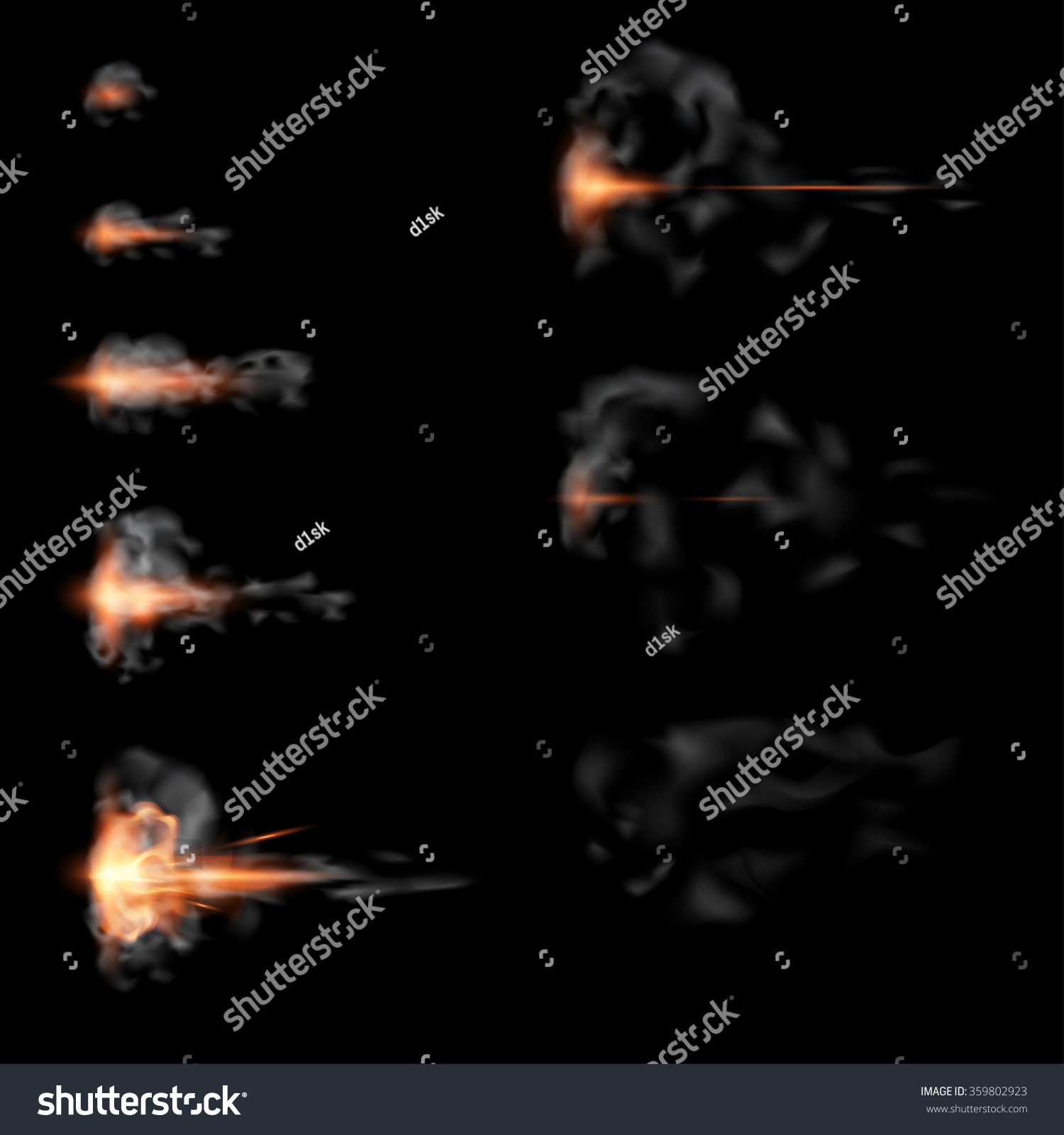 Gunshot Animation Stock Vector 359802923 : Shutterstock