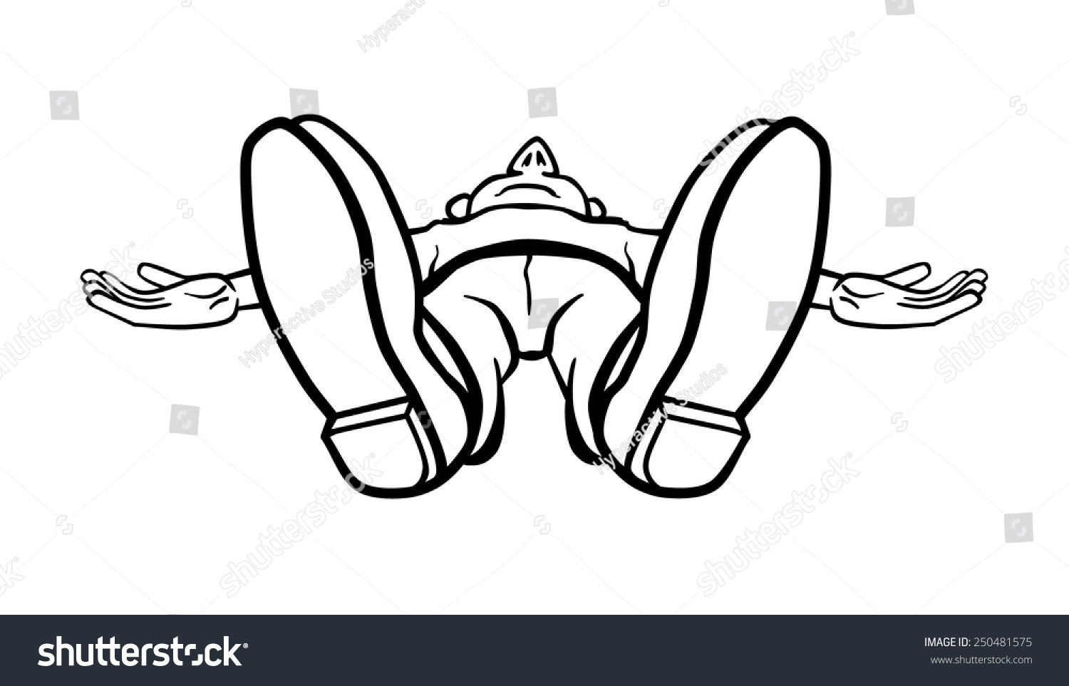 Guy Knocked Out Line Art Vector - 250481575 : Shutterstock