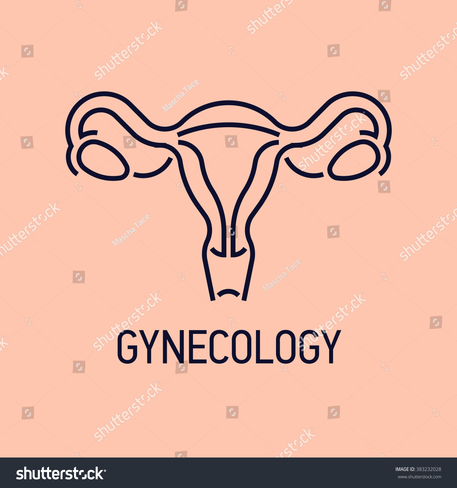 Gynecology Medical Healthcare Vector Linear Icon Stock Vector