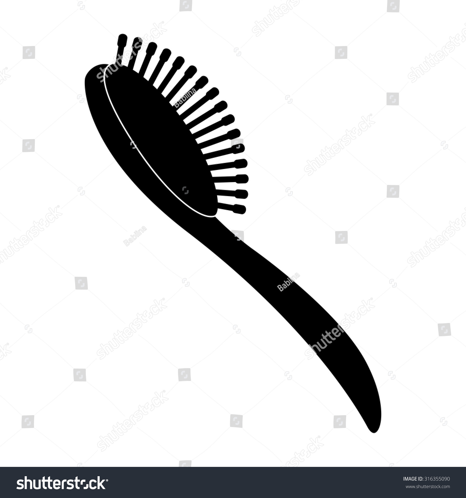 hair brush clipart black and white - photo #24