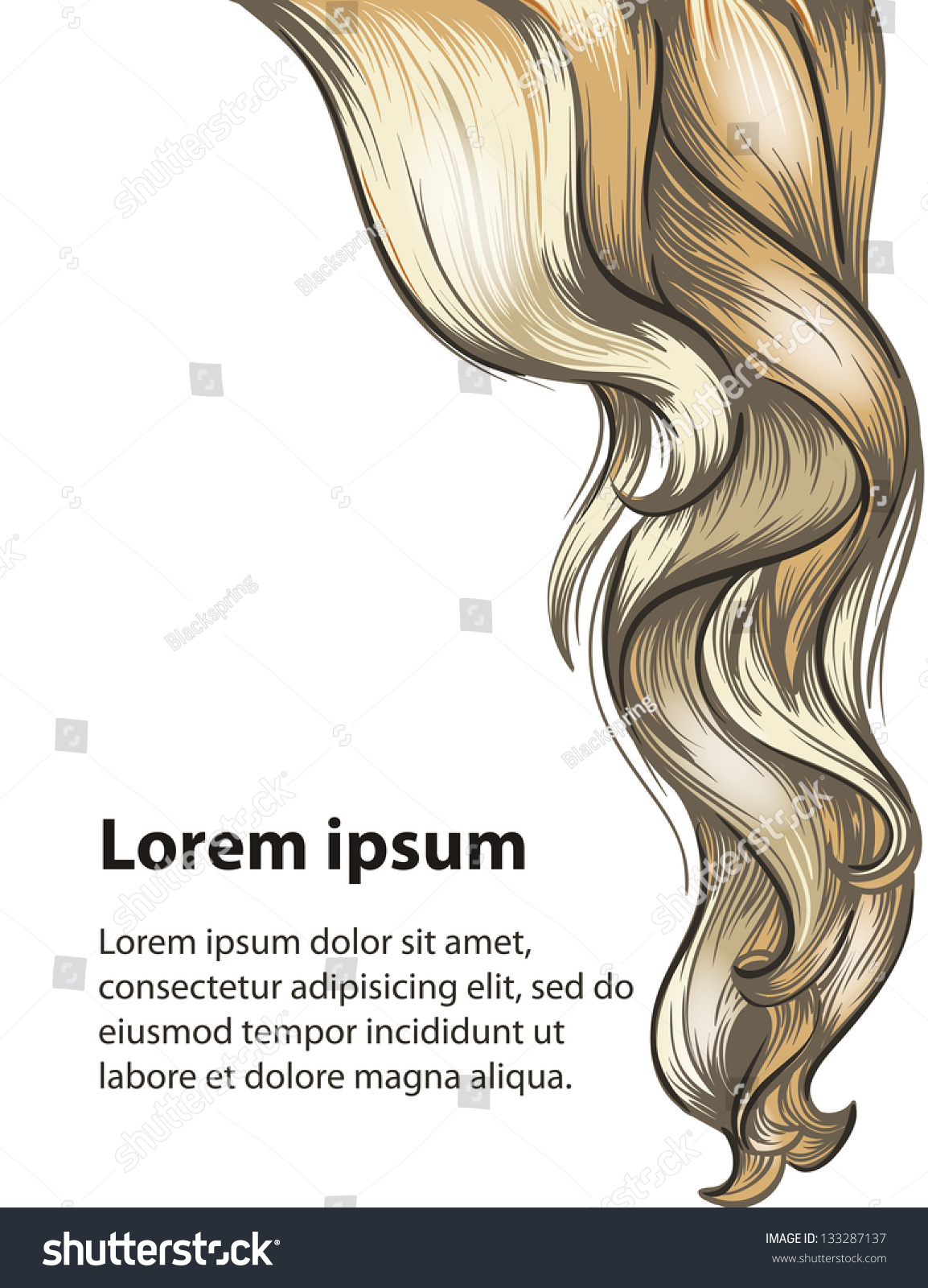 Hair Style And Hair Care Design Template Stock Vector Illustration 133287137 Shutterstock Hair Design Templates